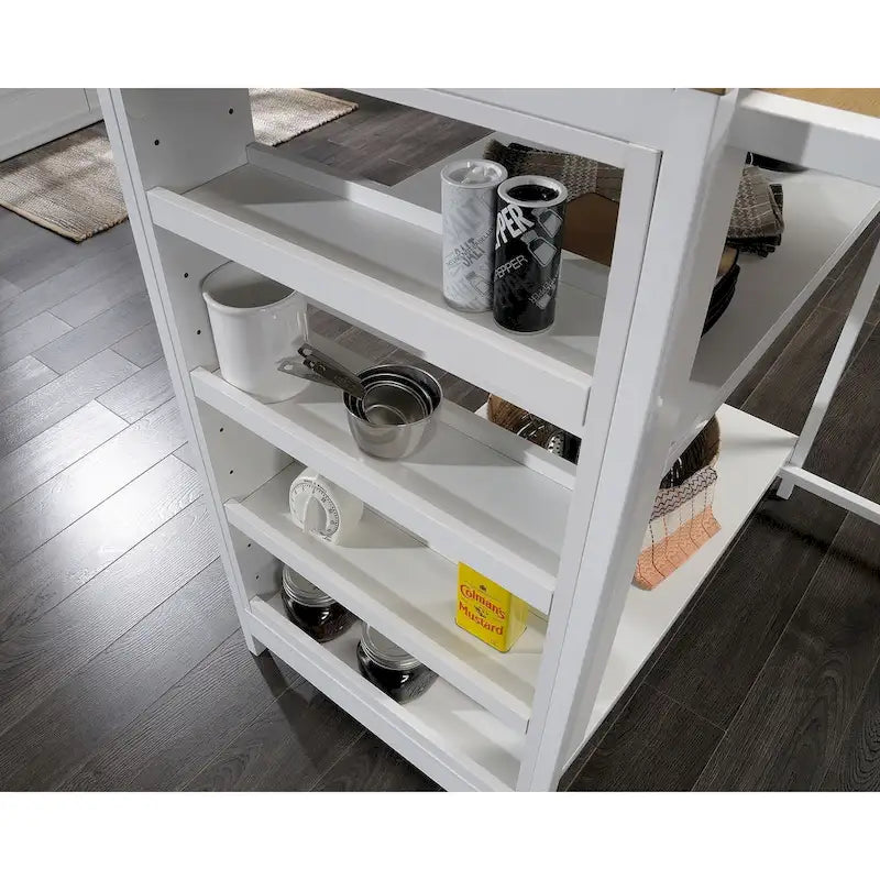 Îlot de cuisine en chêne de la Baltique/blanc