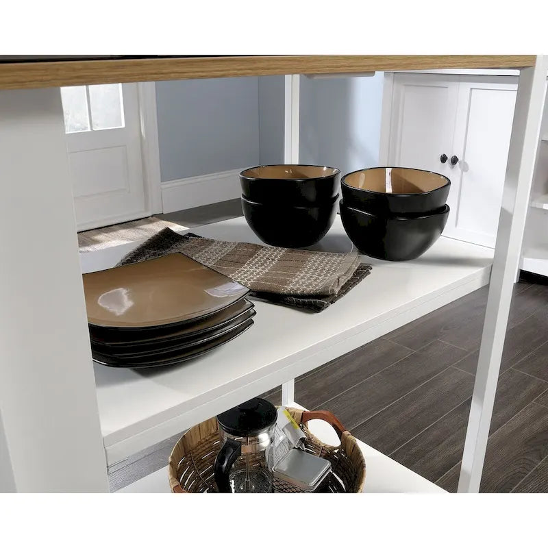 Îlot de cuisine en chêne de la Baltique/blanc