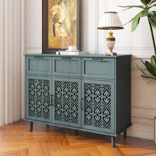 Meuble à 3 portes et 3 tiroirs, style américain, idéal pour une chambre à coucher - Non applicable