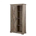 Armoire de rangement haute en bois avec porte de grange