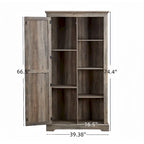 Armoire de rangement haute en bois avec porte de grange