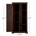 Armoire de rangement haute en bois avec porte de grange