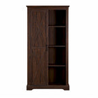 Armoire de rangement haute en bois avec porte de grange