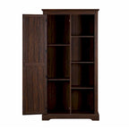Armoire de rangement haute en bois avec porte de grange