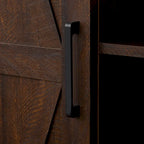 Armoire de rangement haute en bois avec porte de grange