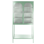 Armoire à étagères réglables avec 2 portes cintrées en verre