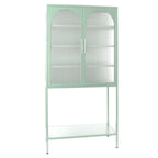 Armoire à étagères réglables avec 2 portes cintrées en verre