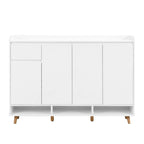 Meuble à chaussures avec étagères réglables, rangement minimaliste pour la maison avec pieds en bois massif, buffet de rangement
