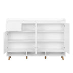Meuble à chaussures avec étagères réglables, rangement minimaliste pour la maison avec pieds en bois massif, buffet de rangement