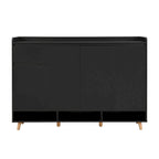 Meuble à chaussures avec étagères réglables, rangement minimaliste pour la maison avec pieds en bois massif, buffet de rangement