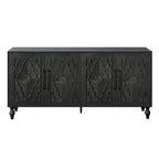 Armoire à porte sculptée en forme de fleur avec poignée en métal