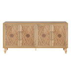 Armoire à porte sculptée en forme de fleur avec poignée en métal