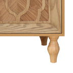 Armoire à porte sculptée en forme de fleur avec poignée en métal