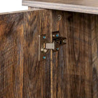 Buffet à 4 portes et 4 étagères ouvertes, meuble de rangement indépendant pour entrée, salon ou bureau.