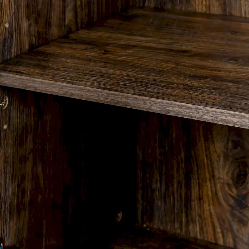 Buffet à 4 portes et 4 étagères ouvertes, meuble de rangement indépendant pour entrée, salon ou bureau.
