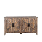 Buffet à 4 portes et 4 étagères ouvertes, meuble de rangement indépendant pour entrée, salon ou bureau.