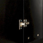 Meuble indépendant avec étagères fixes et deux portes, noir