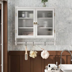 Armoire murale double porte vintage 24,8 cm avec porte vitrée