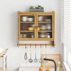 Armoire murale double porte vintage 24,8 cm avec porte vitrée