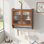Armoire murale double porte vintage 24,8 cm avec porte vitrée
