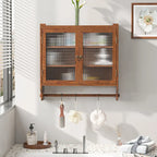Armoire murale double porte vintage 24,8 cm avec porte vitrée