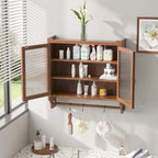 Armoire murale double porte vintage 24,8 cm avec porte vitrée