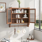 Armoire murale double porte vintage 24,8 cm avec porte vitrée