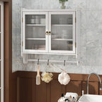 Armoire murale double porte vintage 24,8 cm avec porte vitrée