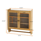 Armoire murale double porte vintage 24,8 cm avec porte vitrée