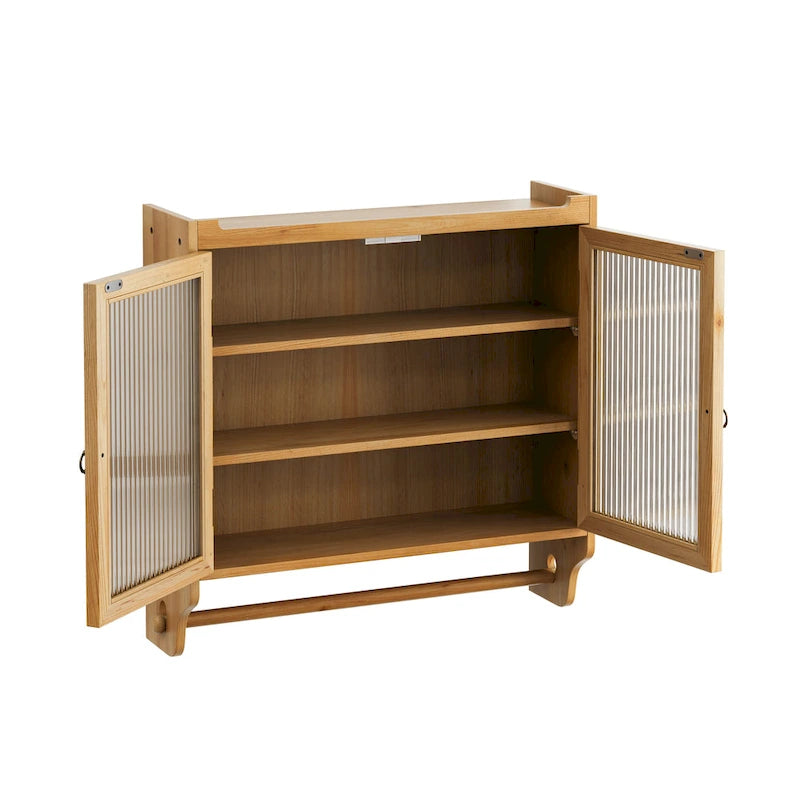 Armoire murale double porte vintage 24,8 cm avec porte vitrée