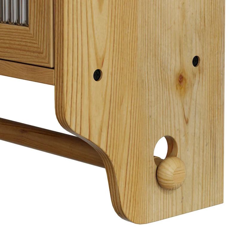 Armoire murale double porte vintage 24,8 cm avec porte vitrée