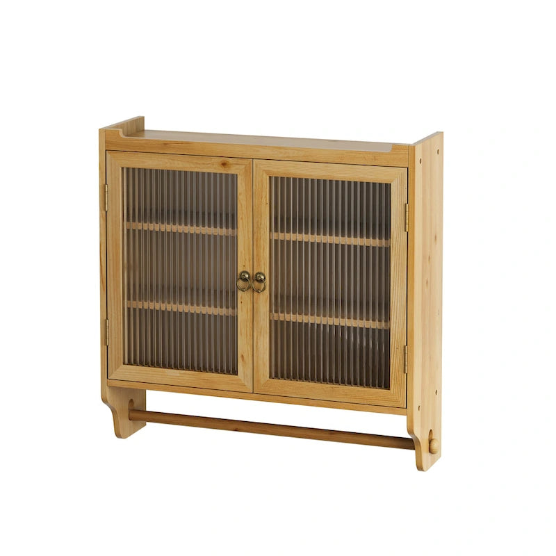 Armoire murale double porte vintage 24,8 cm avec porte vitrée
