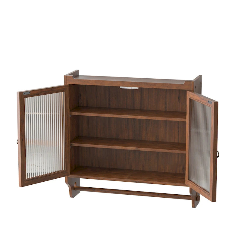 Armoire murale double porte vintage 24,8 cm avec porte vitrée