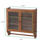 Armoire murale double porte vintage 24,8 cm avec porte vitrée