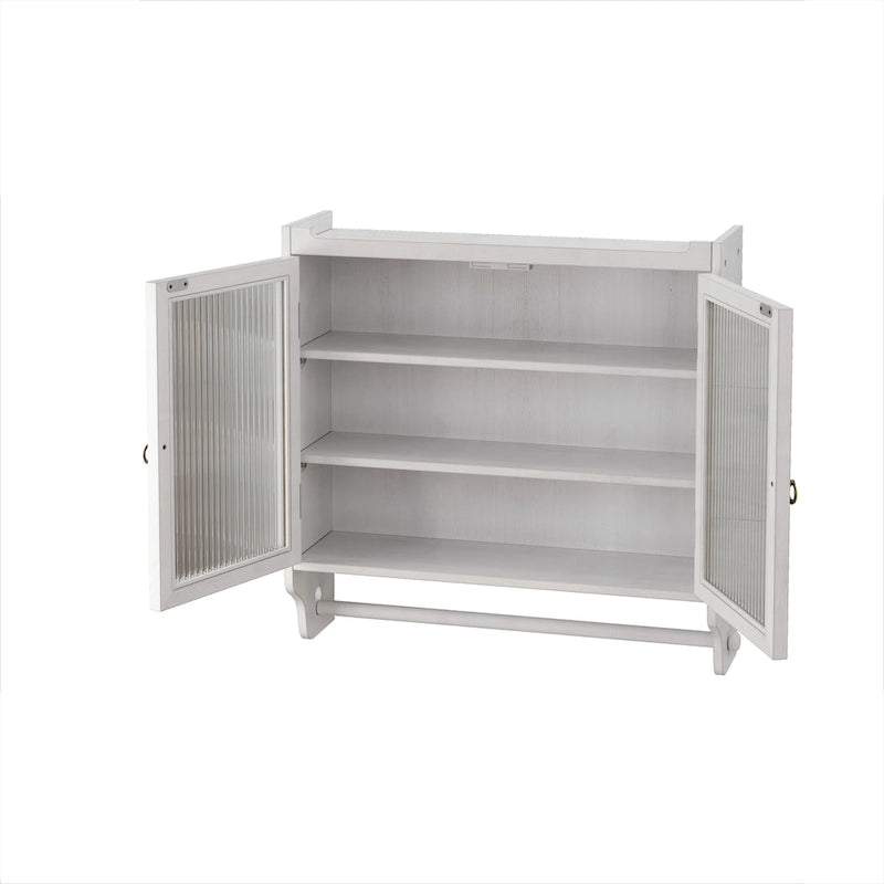 Armoire murale double porte vintage 24,8 cm avec porte vitrée