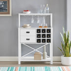 Buffet-bar en bois de 81 cm avec casier à vin - Peut contenir jusqu'à 9 bouteilles