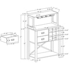 Buffet-bar en bois de 81 cm avec casier à vin - Peut contenir jusqu'à 9 bouteilles