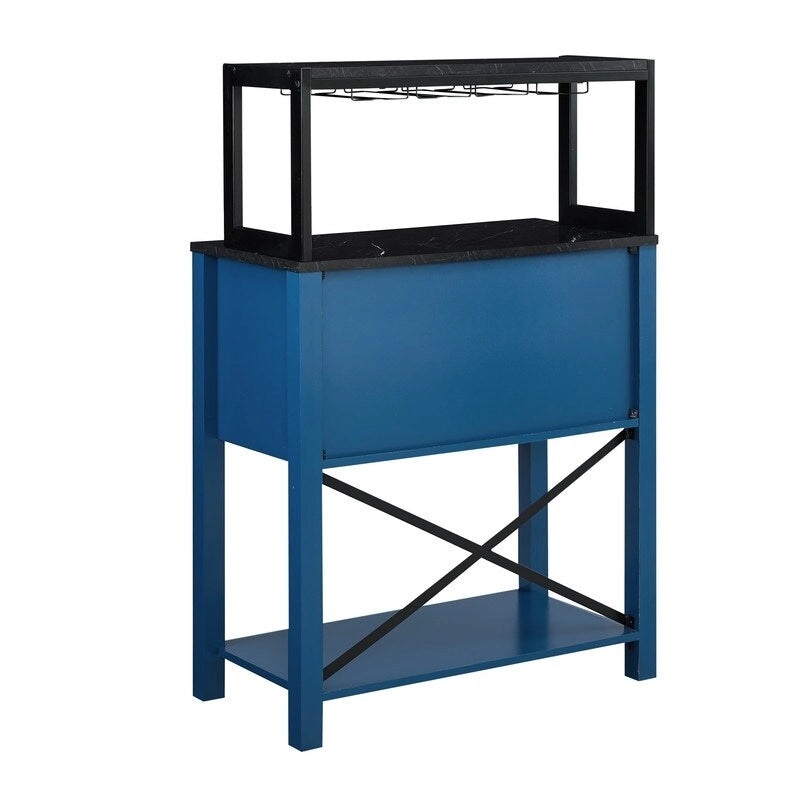 Buffet-bar en bois de 81 cm avec casier à vin - Peut contenir jusqu'à 9 bouteilles