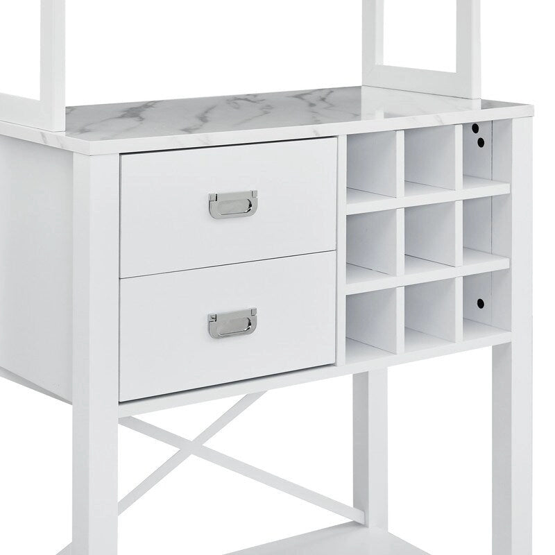 Buffet-bar en bois de 81 cm avec casier à vin - Peut contenir jusqu'à 9 bouteilles