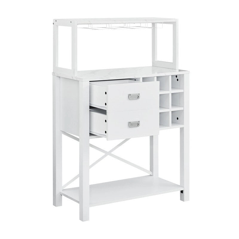 Buffet-bar en bois de 81 cm avec casier à vin - Peut contenir jusqu'à 9 bouteilles