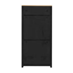 Meuble d'entrée avec 2 tiroirs rabattables, armoire à chaussures avec tiroir et plateau en bois imitation grain de bois, étagère à chaussures avec panneau réglable