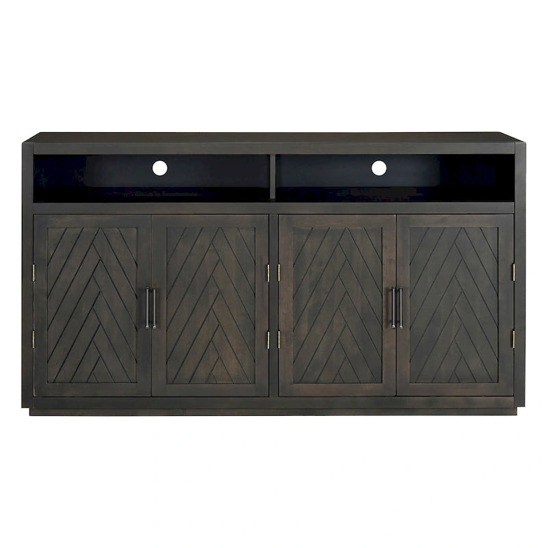 Buffet classique moderne à 4 portes avec rangement ouvert et étagères réglables