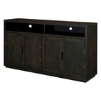 Buffet classique moderne à 4 portes avec rangement ouvert et étagères réglables