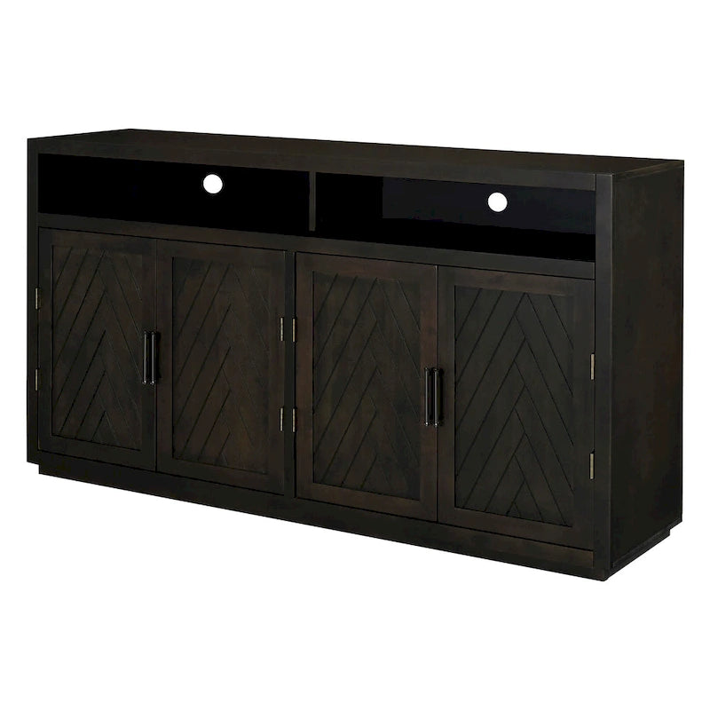 Buffet classique moderne à 4 portes avec rangement ouvert et étagères réglables