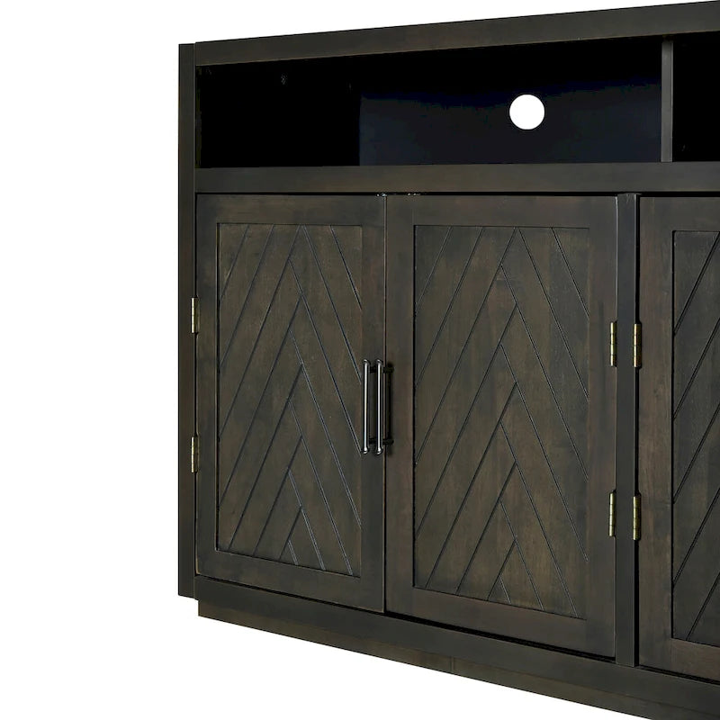 Buffet classique moderne à 4 portes avec rangement ouvert et étagères réglables