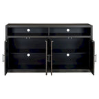 Buffet classique moderne à 4 portes avec rangement ouvert et étagères réglables