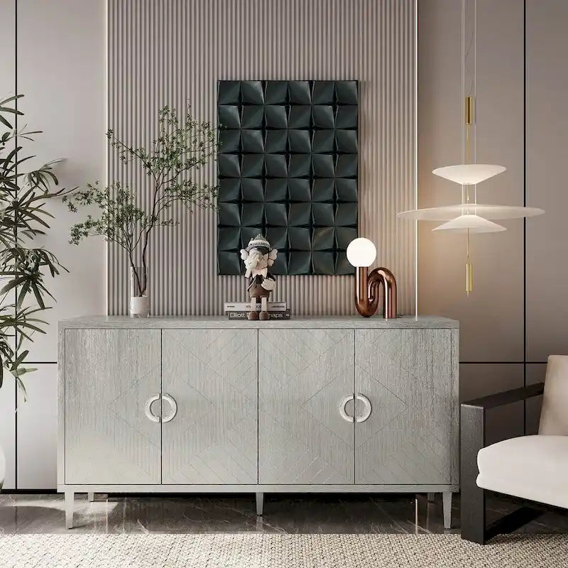 Buffet/vaisselier élégant et fonctionnel à 4 portes