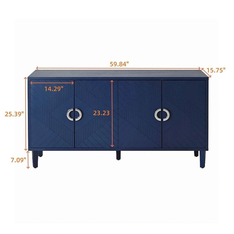 Buffet/vaisselier élégant et fonctionnel à 4 portes