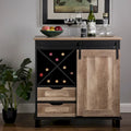 Glitzhome 32.25H Mid Centry Modern Industrial Bar Cabinet Buffet Sideboard