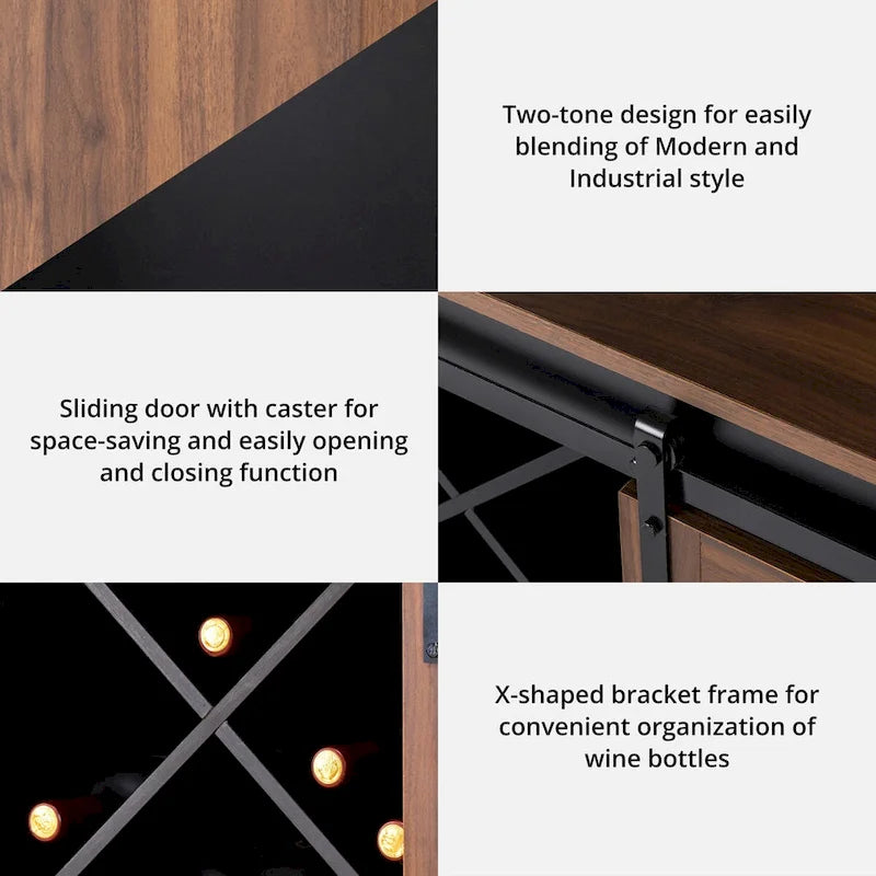 Buffet bar industriel moderne Glitzhome 32,25H